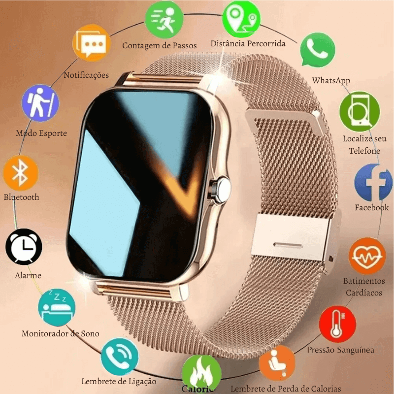 Smartwatch Series 8 - Assistente de voz, BT, Chamada sem fio, Esportes, Fitness, Android, iOS, PK, Galaxy, 1.44 , 2024